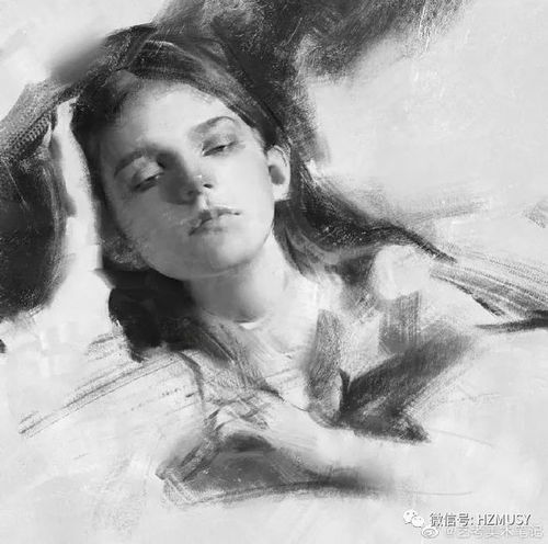炭笔人物作品,美女素描头像集,这光影,真是大爱了