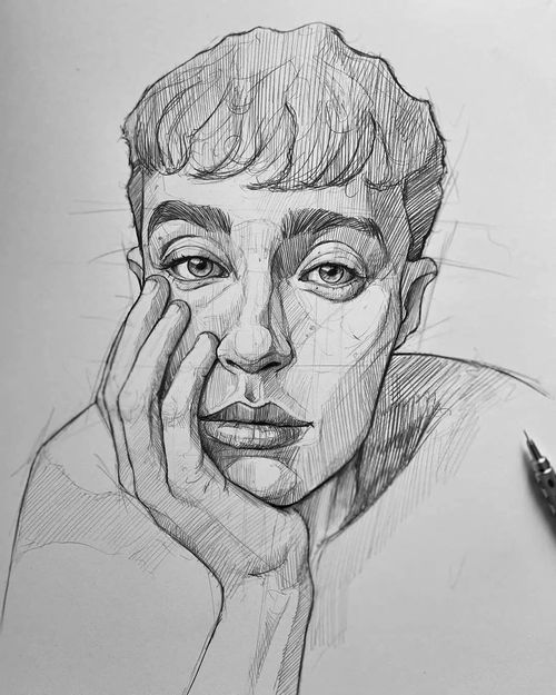 作品欣赏意大利画家尤苏波夫,这些素描头像绝了