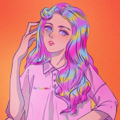 卡通头像女唯美文艺卡通画