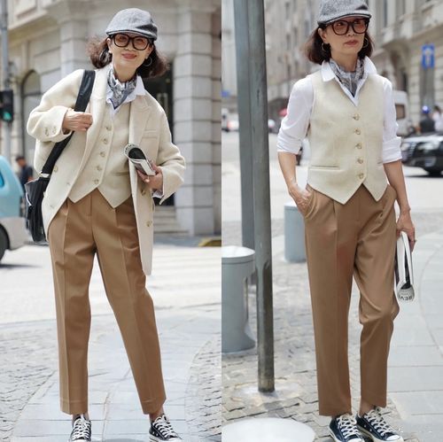 会穿的女人不会老学学三木妈妈这样穿,优雅时髦又减龄