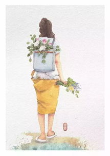 教程如何画一幅清新唯美的水彩人物插画