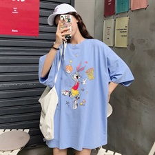 2019夏季韩版卡通印花圆领短袖t恤女