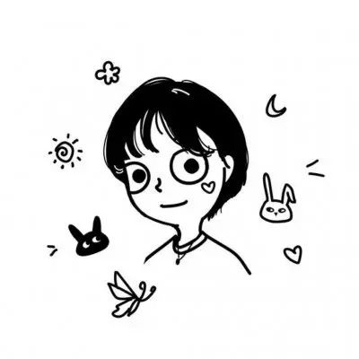 简笔画闺蜜头像一对可爱萌手绘闺蜜简笔画