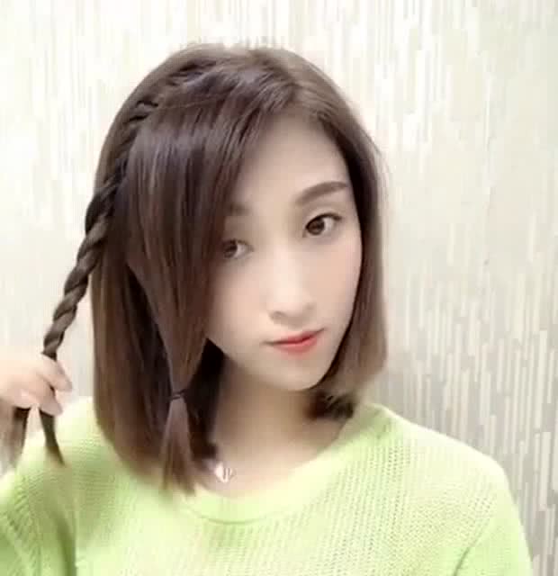 短发女孩可以试试这样扎刘海,回头率爆表,人人夸赞