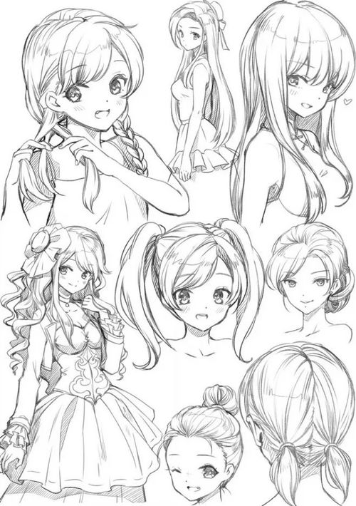 如何画出女生的头发女生漫画头发画法