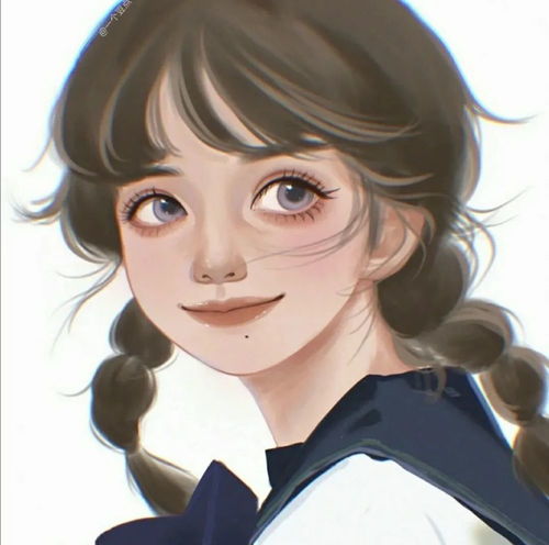 女生头像插画手绘风唯美动漫女头