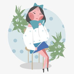 手绘读书小清新女孩插画图片素材其他格式下载动漫人物大全