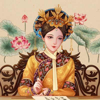 可爱女生头像手绘古风女头像