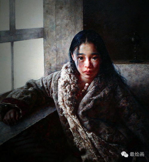 油画头像女生笔下