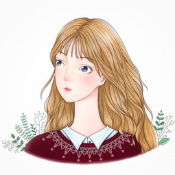 少女插画头像