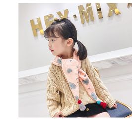 美丽公主儿童围巾升级双层保暖三角巾围巾韩版潮秋冬宝宝男童女童棉围脖