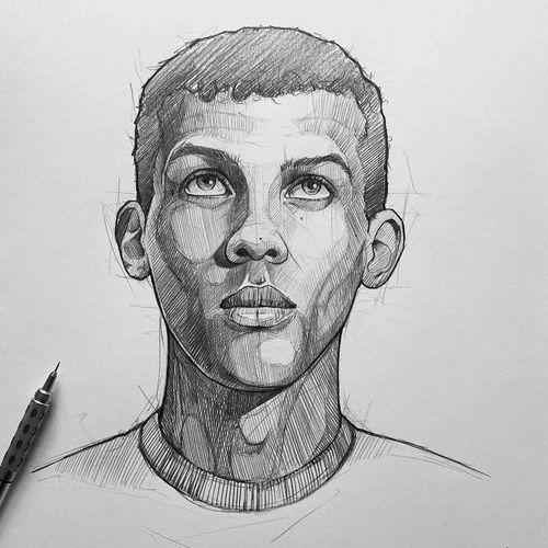 作品欣赏意大利画家尤苏波夫,这些素描头像绝了