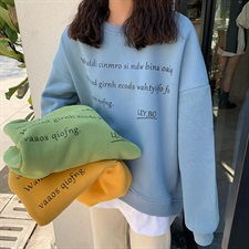 加绒假两件韩版卫衣女秋冬2019年新款女装加厚宽松外套上衣ins潮