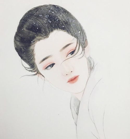让人陶醉的古风美女水彩手绘插画图片白岫古韵网盈盈一笑我自韶华