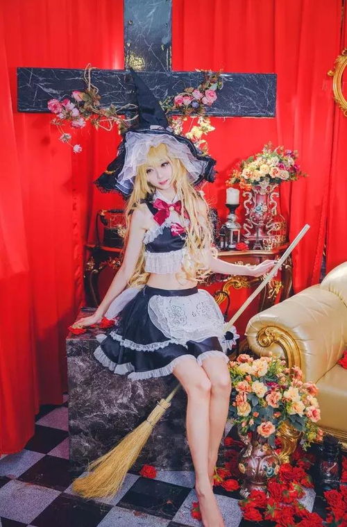 动漫cosplay萌萌魔法美少女魔理沙繁花花花花