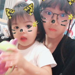 组图贾静雯大女儿晒与咘咘波妞合照一家人相亲相爱超暖心
