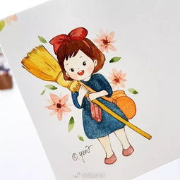 小清新女孩手绘
