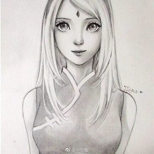 34个手绘白描线稿,动漫言情风女孩,抱走临摹上色吧