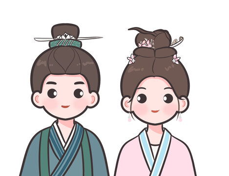 简笔画女孩头像手绘古风