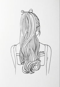 线稿头像女手绘