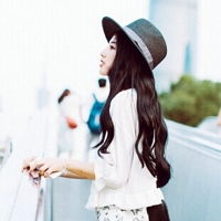 戴帽子女生头像