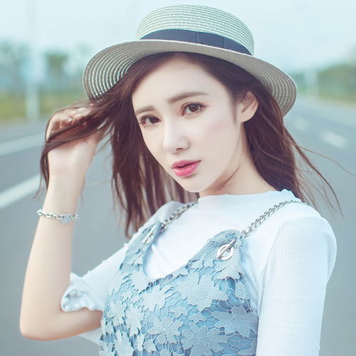 夏日清新美女戴帽子