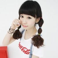 扎着两个辫子的真人女孩头像