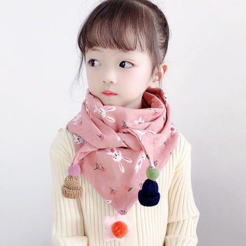 儿童三角巾围巾加厚韩版秋冬宝宝男童女童棉围脖冬季韩国小孩女孩
