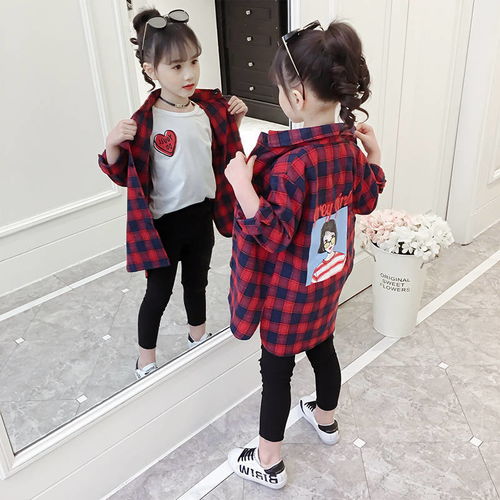 童装女童春装衬衫2019新款韩版中大童长袖上衣儿童休闲条纹衬衣