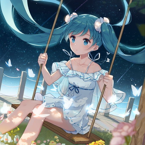 蓝粉系动漫头像长发飘飘的仙女小姐姐初音