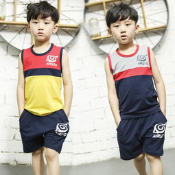 儿童背心套装2018新款夏季男童女童纯棉韩版套装