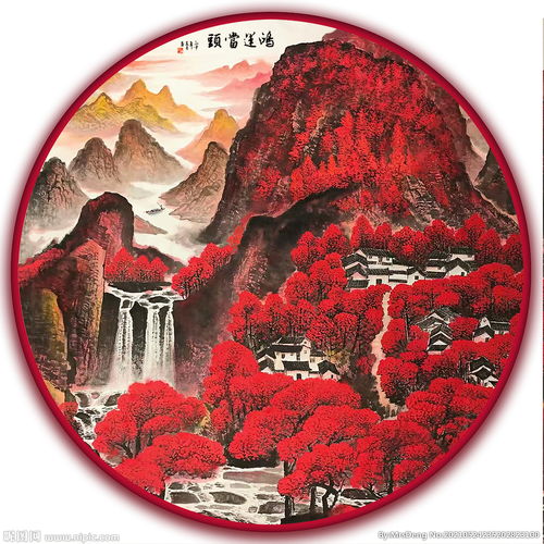 鸿运当头圆形巨幅挂画