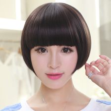假发女短发白色短时尚