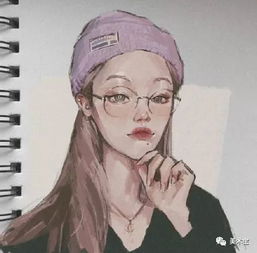 神态鲜明的手绘女孩,一笔一画充满酷劲儿