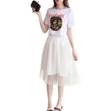 t恤雪纺裙套装气质淑女