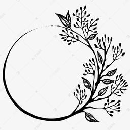 卡通简约黑白插画小清新花环素材图片免费下载高清png千库网图片编号9882796