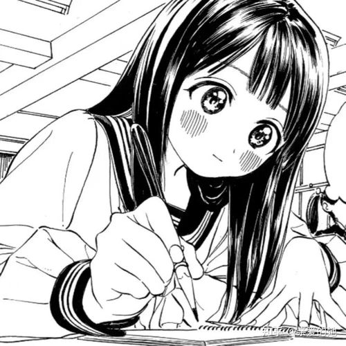 头像黑白漫画女头