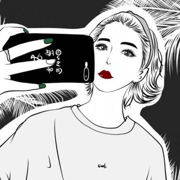 手绘现代简约唯美美女头像,卡通头像图片