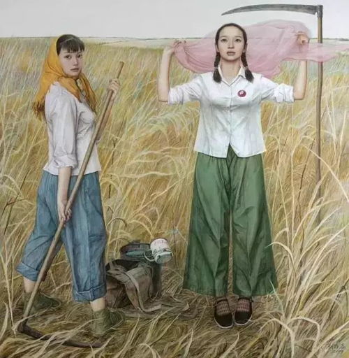 油画中最美女知青,别有一番滋味在心头
