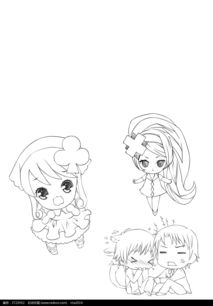 小女孩卡通手绘线稿图片免费下载编号3722042红动网