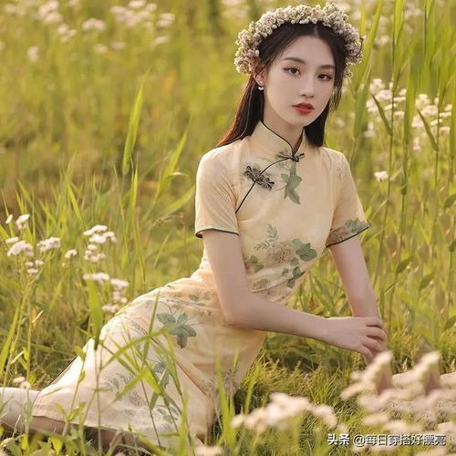 第57章黄色蕾丝年轻少女高端高贵气质旗袍