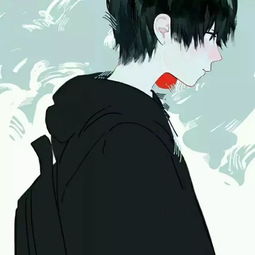 黑白动漫背影男生头像