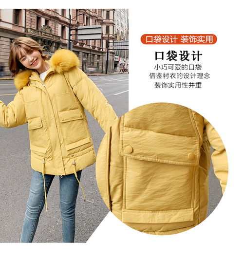 美霓玛棉衣女冬季新款羽绒棉服女韩版时尚修身抽绳保暖学生外套mnm