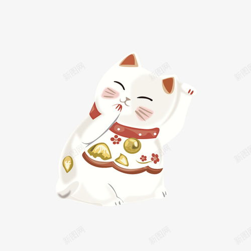 卡通手绘可爱的招财猫页面网页平面电商创意素材可爱猫咪素材