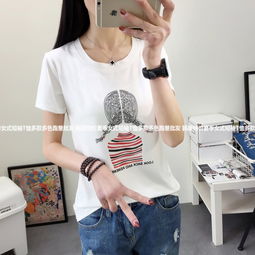 图杭州哪里有批发服装森女夏季女式t恤韩版印花图案半袖纯棉t恤杭州服装鞋帽箱包