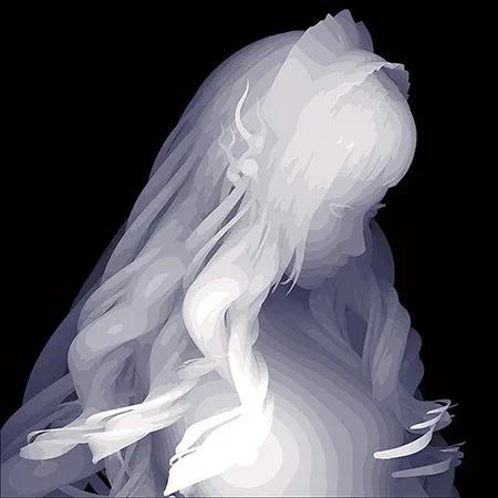 艺乎他像x射线一样绘制图层,创造二次元神秘少女