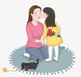 母爱主题温馨卡通插画图片素材其他格式下载动漫人物大全