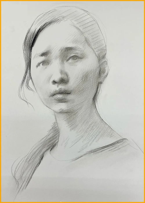 北京画室分析素描女青年头像绘画步骤,不会画的还不快来看看