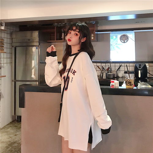 韩版原宿bf风字母印花开叉宽松卫衣女t恤潮p45中纺服饰v10四季星座网