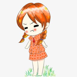 手绘生气q版少女png素材图片素材其他格式下载动漫人物大全